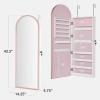 imageBest Choice Products Arch Mirror Jewelry Cabinet Jewelry Storage Organizer Armoire Lockable Wall or Door Mountable FullLength Mirror  SilverRose Gold