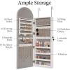 imageBest Choice Products Arch Mirror Jewelry Cabinet Jewelry Storage Organizer Armoire Lockable Wall or Door Mountable FullLength Mirror  SilverSilver