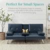imageBest Choice Products Faux Leather Upholstered Modern Convertible Futon Adjustable Folding Sofa Bed Guest Bed wRemovable Armrests  BlackBlue