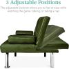 imageBest Choice Products Faux Leather Upholstered Modern Convertible Futon Adjustable Folding Sofa Bed Guest Bed wRemovable Armrests  BlackDark Green