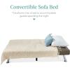 imageBest Choice Products Faux Leather Upholstered Modern Convertible Futon Adjustable Folding Sofa Bed Guest Bed wRemovable Armrests  BlackGrey