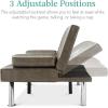 imageBest Choice Products Faux Leather Upholstered Modern Convertible Futon Adjustable Folding Sofa Bed Guest Bed wRemovable Armrests  BlackGrey