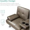 imageBest Choice Products Faux Leather Upholstered Modern Convertible Futon Adjustable Folding Sofa Bed Guest Bed wRemovable Armrests  BlackGrey