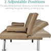 imageBest Choice Products Faux Leather Upholstered Modern Convertible Futon Adjustable Folding Sofa Bed Guest Bed wRemovable Armrests  BlackTaupe