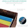 imageBest Choice Products Handwoven Water Hyacinth Rolling Filing Cabinet Mobile File Organizer for Hanging Folders WLid and Locking Wheels For Home or Office  NaturalBrown