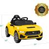 imageBest Choice Products Kids 12V Electric Ride On Car Officially Licensed Ford Mustang wParent Control LED Lights 2 Speeds Bluetooth  YellowYellow
