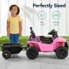 imageBest Choice Products Kids 12V Electric Ride On UTV Car and Trailer wParent Control LED Lights 2 Speeds Bluetooth  PinkPink