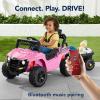imageBest Choice Products Kids 12V Electric Ride On UTV Car and Trailer wParent Control LED Lights 2 Speeds Bluetooth  PinkPink