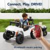 imageBest Choice Products Kids 12V Electric Ride On UTV Car and Trailer wParent Control LED Lights 2 Speeds Bluetooth  PinkWhite