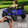 imageBest Choice Products Kids 12V Ride On Truck Battery Powered Toy Car wSpring Suspension Remote Control 3 Speeds LED Lights Bluetooth  BlackBlue