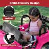 imageBest Choice Products Kids 12V Ride On Truck Battery Powered Toy Car wSpring Suspension Remote Control 3 Speeds LED Lights Bluetooth  BlackHot Pink