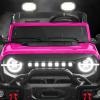 imageBest Choice Products Kids 12V Ride On Truck Battery Powered Toy Car wSpring Suspension Remote Control 3 Speeds LED Lights Bluetooth  BlackHot Pink