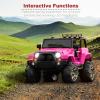 imageBest Choice Products Kids 12V Ride On Truck Battery Powered Toy Car wSpring Suspension Remote Control 3 Speeds LED Lights Bluetooth  BlackHot Pink