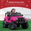 imageBest Choice Products Kids 12V Ride On Truck Battery Powered Toy Car wSpring Suspension Remote Control 3 Speeds LED Lights Bluetooth  BlackHot Pink