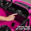 imageBest Choice Products Kids 12V Ride On Truck Battery Powered Toy Car wSpring Suspension Remote Control 3 Speeds LED Lights Bluetooth  BlackHot Pink