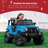 imageBest Choice Products Kids 12V Ride On Truck Battery Powered Toy Car wSpring Suspension Remote Control 3 Speeds LED Lights Bluetooth  BlackLight Blue