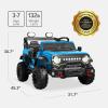 imageBest Choice Products Kids 12V Ride On Truck Battery Powered Toy Car wSpring Suspension Remote Control 3 Speeds LED Lights Bluetooth  BlackLight Blue