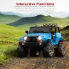 imageBest Choice Products Kids 12V Ride On Truck Battery Powered Toy Car wSpring Suspension Remote Control 3 Speeds LED Lights Bluetooth  BlackLight Blue