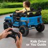 imageBest Choice Products Kids 12V Ride On Truck Battery Powered Toy Car wSpring Suspension Remote Control 3 Speeds LED Lights Bluetooth  BlackLight Blue