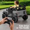 imageBest Choice Products Kids 12V Ride On Truck Battery Powered Toy Car wSpring Suspension Remote Control 3 Speeds LED Lights Bluetooth  BlackLight Gray
