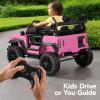 imageBest Choice Products Kids 12V Ride On Truck Battery Powered Toy Car wSpring Suspension Remote Control 3 Speeds LED Lights Bluetooth  BlackPink