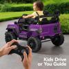 imageBest Choice Products Kids 12V Ride On Truck Battery Powered Toy Car wSpring Suspension Remote Control 3 Speeds LED Lights Bluetooth  BlackPurple