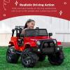 imageBest Choice Products Kids 12V Ride On Truck Battery Powered Toy Car wSpring Suspension Remote Control 3 Speeds LED Lights Bluetooth  BlackRed