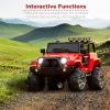 imageBest Choice Products Kids 12V Ride On Truck Battery Powered Toy Car wSpring Suspension Remote Control 3 Speeds LED Lights Bluetooth  BlackRed