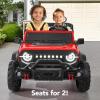 imageBest Choice Products Kids 12V Ride On Truck Battery Powered Toy Car wSpring Suspension Remote Control 3 Speeds LED Lights Bluetooth  BlackRed