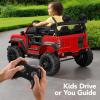 imageBest Choice Products Kids 12V Ride On Truck Battery Powered Toy Car wSpring Suspension Remote Control 3 Speeds LED Lights Bluetooth  BlackRed