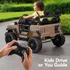 imageBest Choice Products Kids 12V Ride On Truck Battery Powered Toy Car wSpring Suspension Remote Control 3 Speeds LED Lights Bluetooth  BlackTan