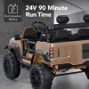 imageBest Choice Products Kids 12V Ride On Truck Battery Powered Toy Car wSpring Suspension Remote Control 3 Speeds LED Lights Bluetooth  BlackTan