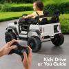 imageBest Choice Products Kids 12V Ride On Truck Battery Powered Toy Car wSpring Suspension Remote Control 3 Speeds LED Lights Bluetooth  BlackWhite