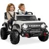 imageBest Choice Products Kids 12V Ride On Truck Battery Powered Toy Car wSpring Suspension Remote Control 3 Speeds LED Lights Bluetooth  BlackWhite