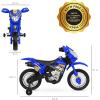 imageBest Choice Products Kids 6V Ride On Motorcycle wTreaded Tires Working Headlights 2mph Top Speed Training Wheels Realistic Sounds Music Battery Charger  GreenBlue