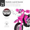 imageBest Choice Products Kids 6V Ride On Motorcycle wTreaded Tires Working Headlights 2mph Top Speed Training Wheels Realistic Sounds Music Battery Charger  GreenHot Pink