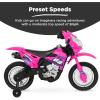 imageBest Choice Products Kids 6V Ride On Motorcycle wTreaded Tires Working Headlights 2mph Top Speed Training Wheels Realistic Sounds Music Battery Charger  GreenHot Pink