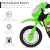 imageBest Choice Products Kids 6V Ride On Motorcycle wTreaded Tires Working Headlights 2mph Top Speed Training Wheels Realistic Sounds Music Battery Charger  GreenGreen
