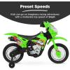 imageBest Choice Products Kids 6V Ride On Motorcycle wTreaded Tires Working Headlights 2mph Top Speed Training Wheels Realistic Sounds Music Battery Charger  GreenGreen