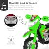imageBest Choice Products Kids 6V Ride On Motorcycle wTreaded Tires Working Headlights 2mph Top Speed Training Wheels Realistic Sounds Music Battery Charger  GreenGreen