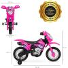 imageBest Choice Products Kids 6V Ride On Motorcycle wTreaded Tires Working Headlights 2mph Top Speed Training Wheels Realistic Sounds Music Battery Charger  GreenHot Pink