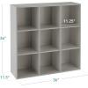 imageBest Choice Products Kids Bookcase 8Cube Storage Organizer 135in Shelf Opening Bookshelf Toy Storage Customizable w 3 Removable Back Panels  SageGrey