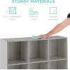 imageBest Choice Products Kids Bookcase 8Cube Storage Organizer 135in Shelf Opening Bookshelf Toy Storage Customizable w 3 Removable Back Panels  SageGrey