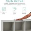 imageBest Choice Products Kids Bookcase 8Cube Storage Organizer 135in Shelf Opening Bookshelf Toy Storage Customizable w 3 Removable Back Panels  SageGrey