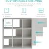 imageBest Choice Products Kids Bookcase 8Cube Storage Organizer 135in Shelf Opening Bookshelf Toy Storage Customizable w 3 Removable Back Panels  SageGrey