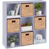 imageBest Choice Products Kids Bookcase 8Cube Storage Organizer 135in Shelf Opening Bookshelf Toy Storage Customizable w 3 Removable Back Panels  SageLavender