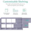 imageBest Choice Products Kids Bookcase 8Cube Storage Organizer 135in Shelf Opening Bookshelf Toy Storage Customizable w 3 Removable Back Panels  SageLavender