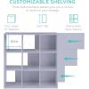 imageBest Choice Products Kids Bookcase 8Cube Storage Organizer 135in Shelf Opening Bookshelf Toy Storage Customizable w 3 Removable Back Panels  SageLavender