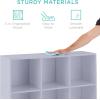 imageBest Choice Products Kids Bookcase 8Cube Storage Organizer 135in Shelf Opening Bookshelf Toy Storage Customizable w 3 Removable Back Panels  SageLavender