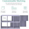 imageBest Choice Products Kids Bookcase 8Cube Storage Organizer 135in Shelf Opening Bookshelf Toy Storage Customizable w 3 Removable Back Panels  SageLavender